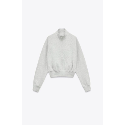 WOMAN ZIP SWEATSHIRT GREY