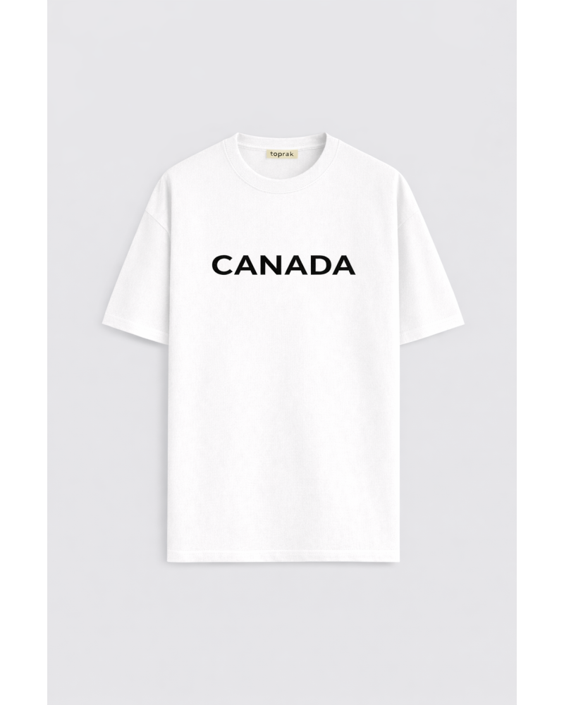 CANADA BEYAZ ERKEK T-SHIRT - 6'LI SERİ