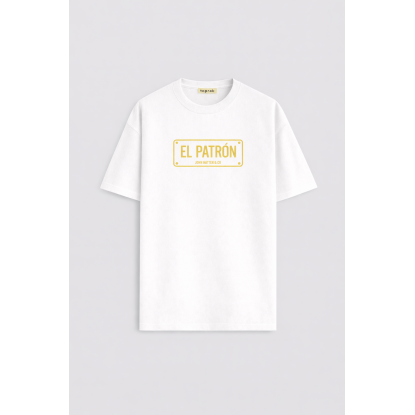 EL PATRON BEYAZ ERKEK OVERSIZE T-SHIRT