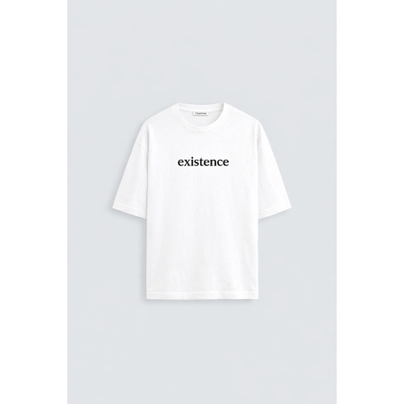 EXISTENCE BEYAZ ERKEK OVERSIZE T-SHIRT - 6'LI SERİ