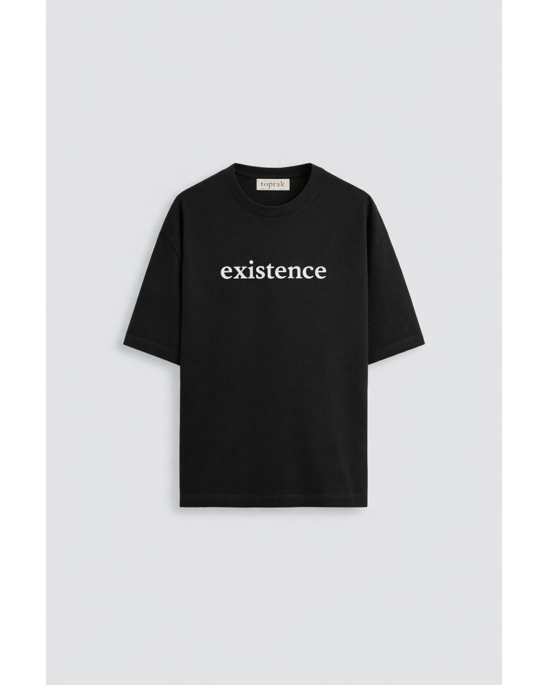 EXISTENCE SİYAH ERKEK T-SHIRT