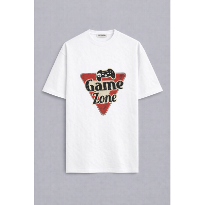 GAME ZONE BEYAZ ERKEK OVERSIZE T-SHIRT