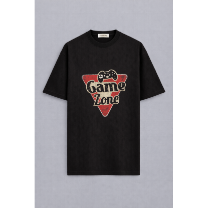 GAME ZONE SİYAH ERKEK OVERSIZE T-SHIRT