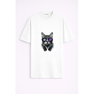 GRİ KEDİ OVERSIZE T-SHIRT
