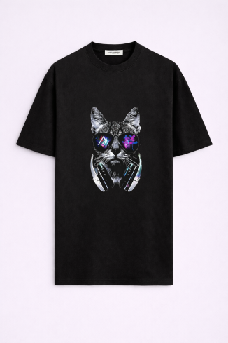 GRİ KEDİ OVERSIZE T-SHIRT