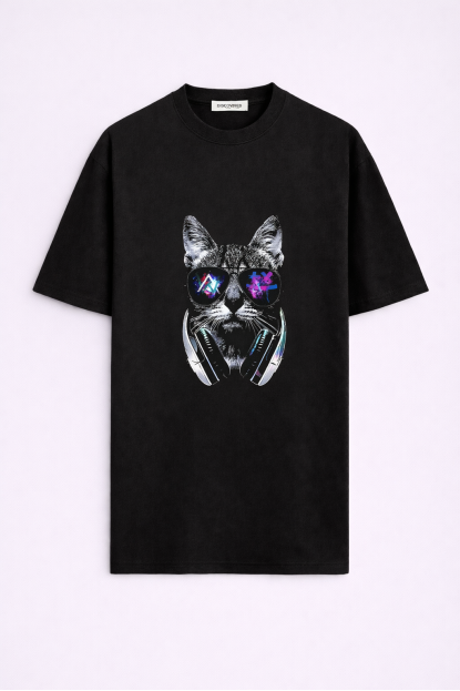 GRİ KEDİ OVERSIZE T-SHIRT