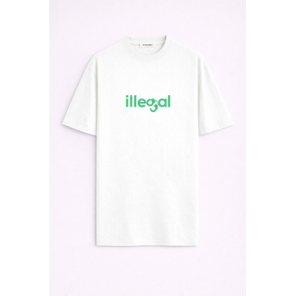 İLLEGAL BEYAZ ERKEK OVERSIZE T-SHIRT