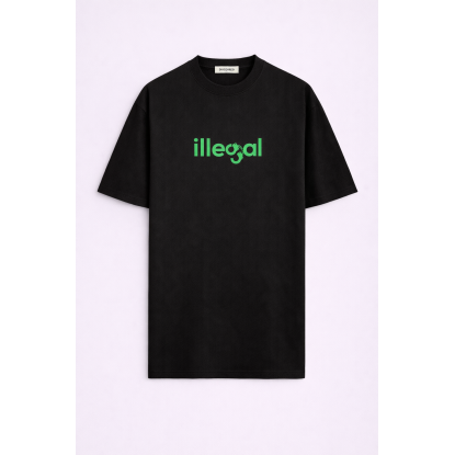 İLLEGAL SİYAH ERKEK OVERSIZE T-SHIRT