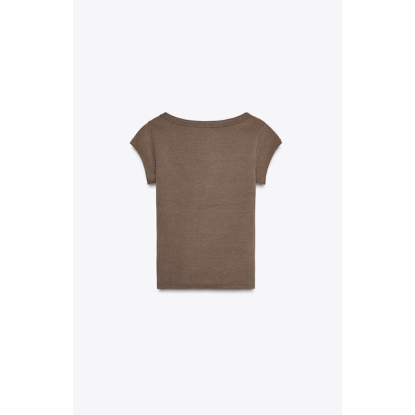 WOMAN T-SHIRT BASIC BROWN