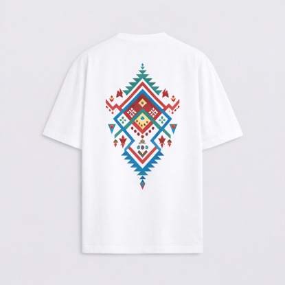 KİLİM BEYAZ ERKEK OVERSIZE T-SHIRT