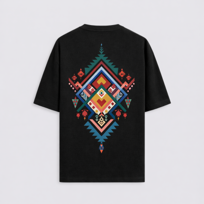 KİLİM SİYAH ERKEK OVERSIZE T-SHIRT