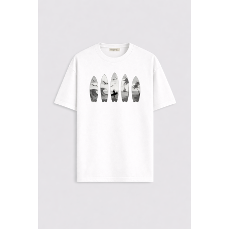 SÖRF BEYAZ ERKEK T-SHIRT - 6'LI SERİ