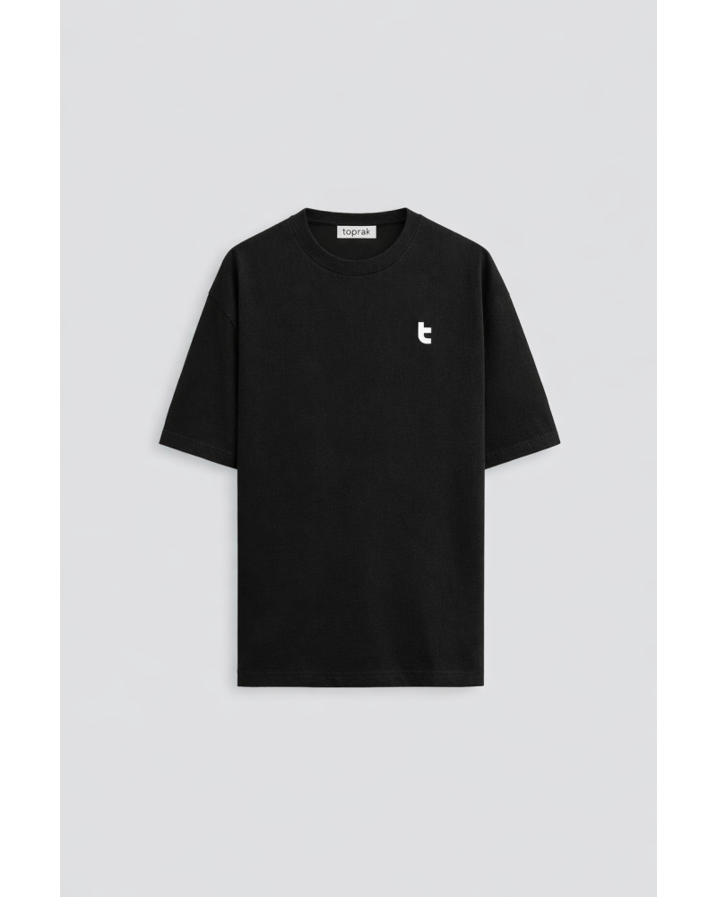 TOPRAK T LOGO SİYAH ERKEK T-SHIRT - 6'LI SERİ