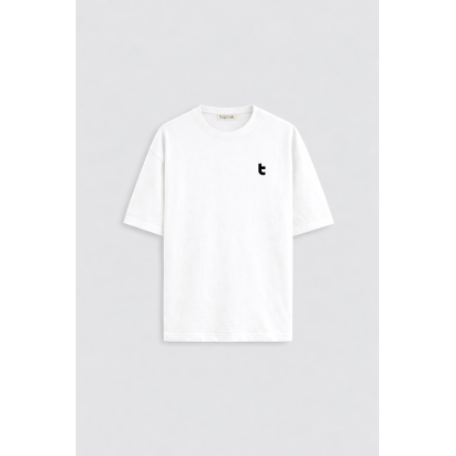 TOPRAK T LOGO BEYAZ ERKEK T-SHIRT - 6'LI SERİ